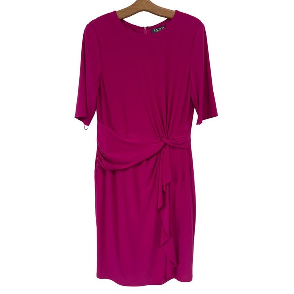Ralph Lauren Fuchsia Dress Lauren Ralph Lauren Hot Pink Fuchsia Women's  Midi Formal Dress NWT